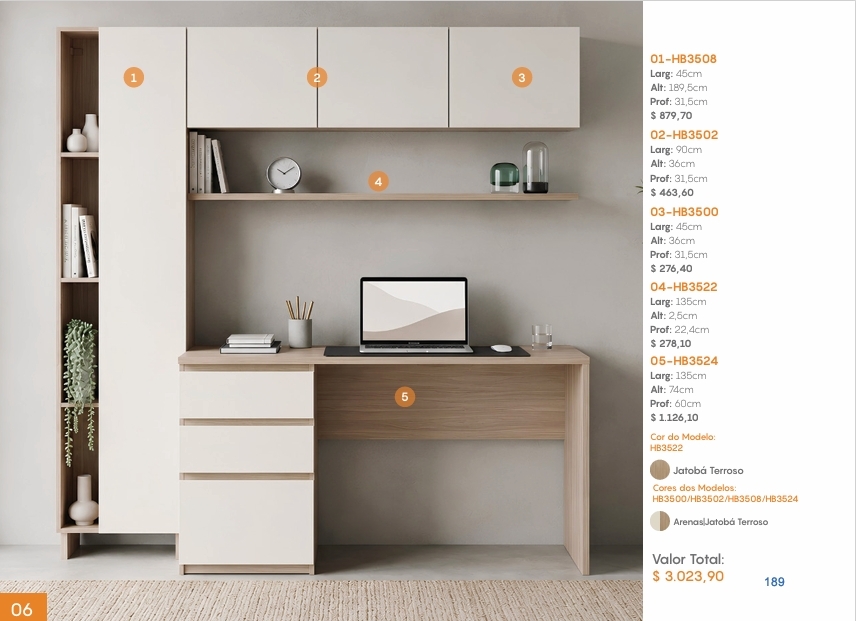 Escrivaninha Modulada | Linha Habitat | Tecnomobili 0926