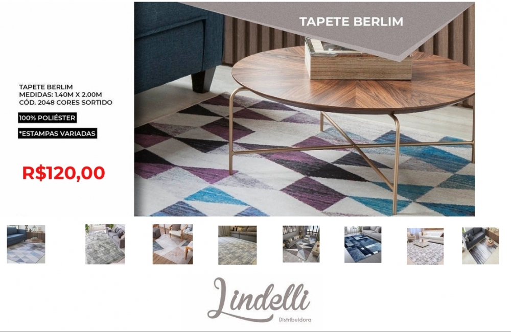 Tapete de sala berlim estampas variadas | Lindelli Venda: +50% 0825