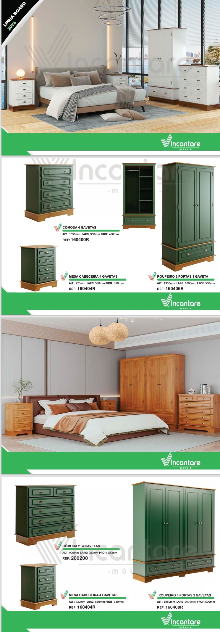 Linha Board | Dormitórios | 160400R - 160404R - 160406R - 200200 - 160408R | Incantare 0825