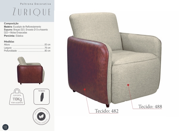  Poltrona Decorativa Zurique | Matrix 0925