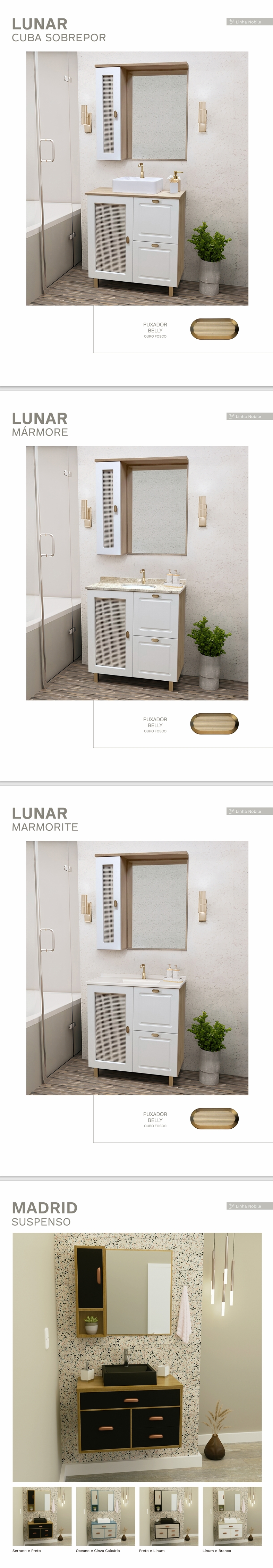 Conjunto de Banheiro | Lunar - Madrid | Luminetto 0425