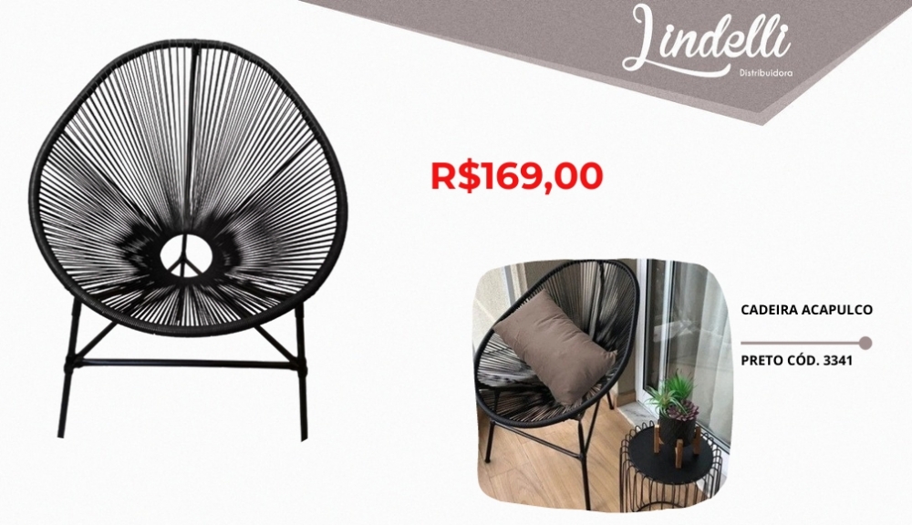 Cadeira acapulco | Lindelli Venda: +50% 0825