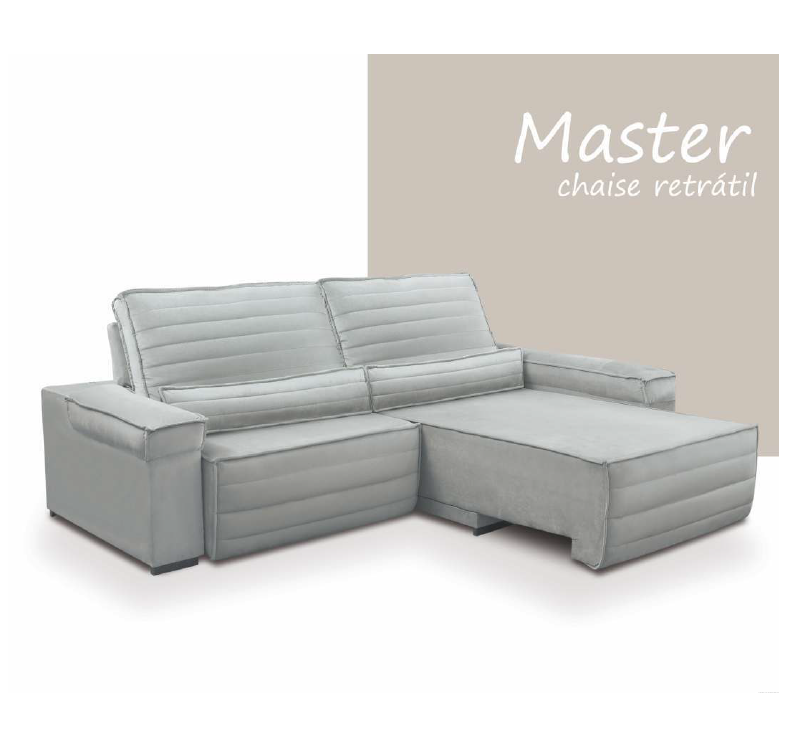 Sofá Retrátil Master Chaise | Grandelly | A partir de R$1969,00 - Valor por Metro