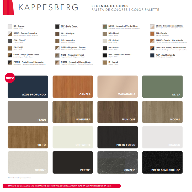Cartela de Cores e Tecidos | Kappesberg Crome