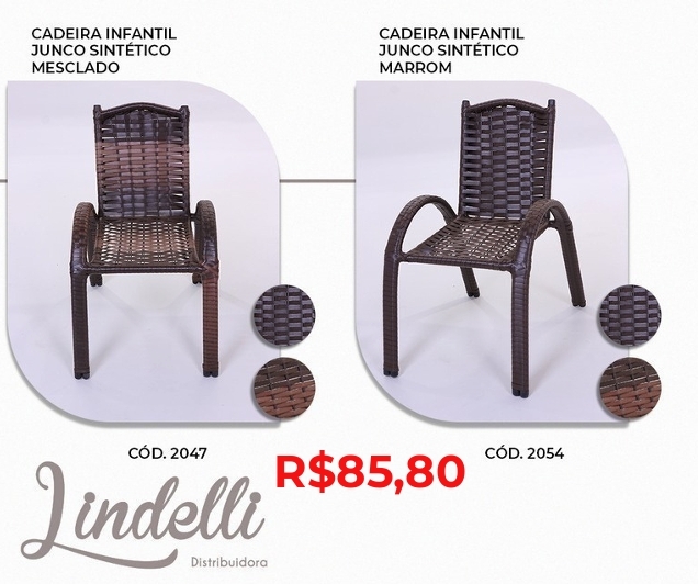 Cadeira junco sintético infantil | Lindelli Venda: +50% 0825
