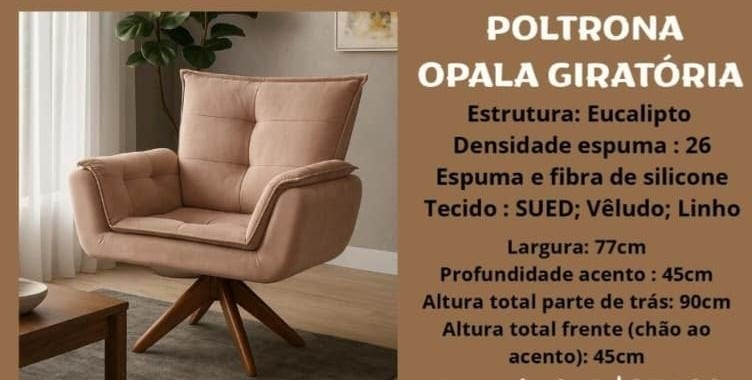 Poltrona Opala Giratória | Diconforto 1125