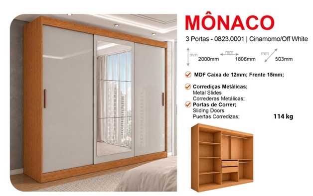 Roupeiro Mônaco | Genialflex 0826
