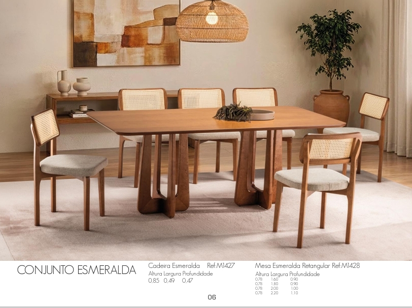 Conjunto Esmeralda | Mesa Retangular + Cadeira | ACG 0626