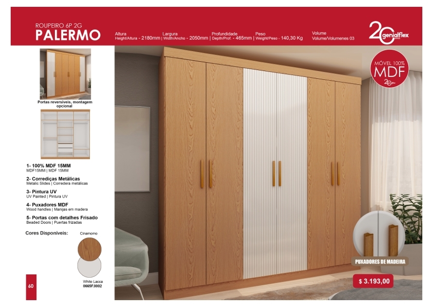 Roupeiro Palermo | Genialflex : Venda -50% 0325