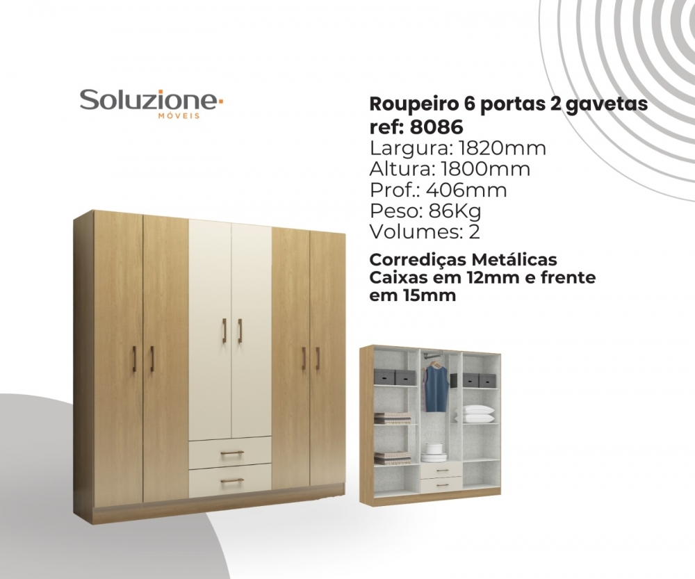 Roupeiro 8086 6 Portas | Soluzione 1025 