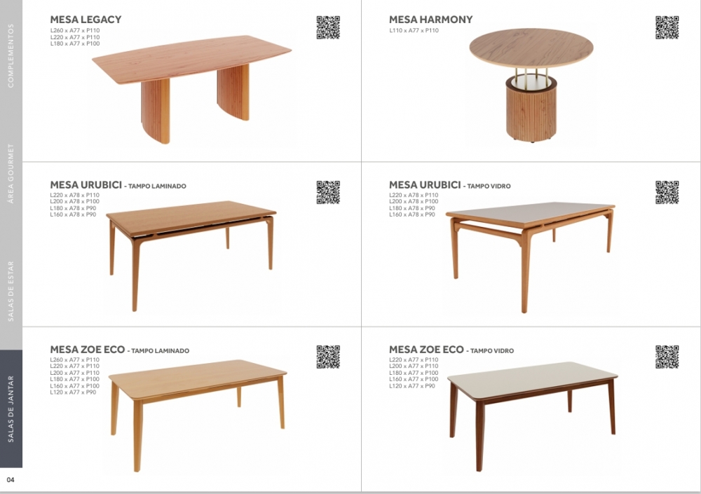 Mesas | Legacy  - Harmony  - Urubici - Zoe Eco | Rudnick 0825