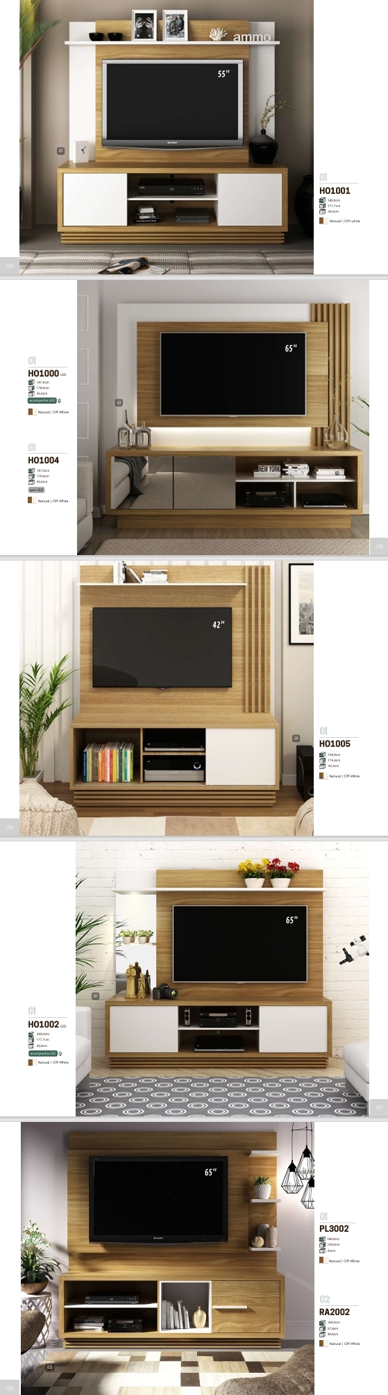 Linha Sala de Estar | HO1001 - HO1000 - HO1004 - HO1005 - HO1002 - PL3002 - RA2002 | Tecnomobili 0825