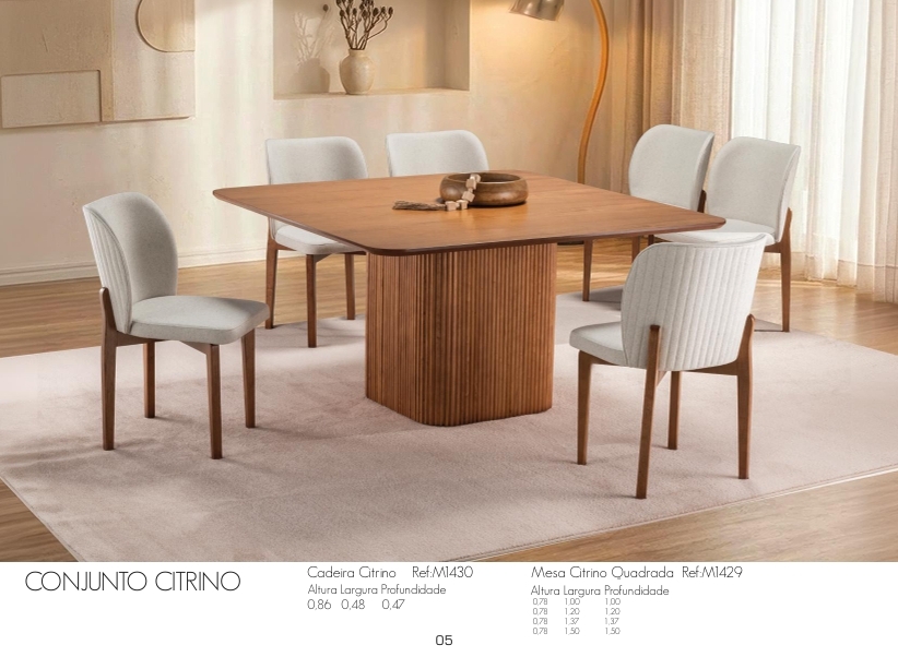 Conjunto Citrino | Mesa Quadrara + Cadeira | ACG 0626