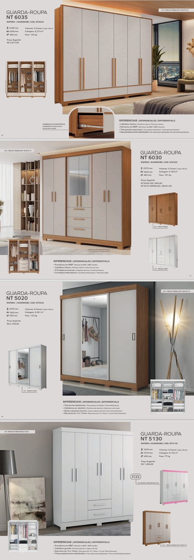 Roupeiros | NT 6035 - NT 6030 - NT 5020 - NT 5130 - NT 5005 - NT 5000 - NT 5015 - NT 6020 - NT 6015 - NT 6010 | Notável Venda : -45% 0825