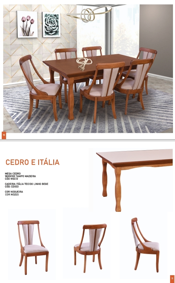 Conjunto Mesa + Cadeira | Cedro e Itália | Nona 0625