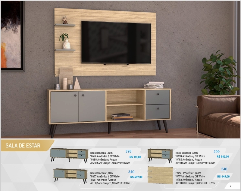 Linha Sala De Estar | Rack - Painel | Regale Venda : -55% 0925