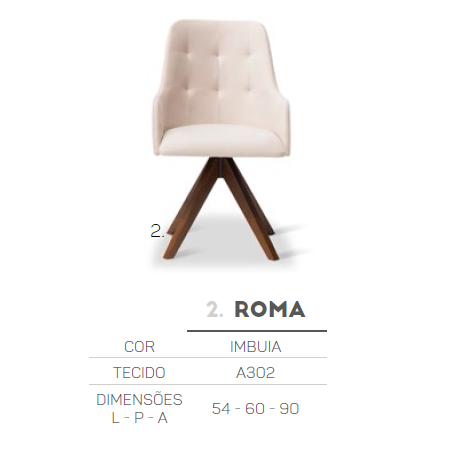 Cadeira Giratória Estofada Roma | L2 Design Móveis