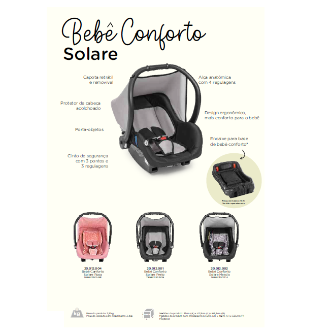 Bebê Conforto Solare | 0 a 15kg | Tutty Baby