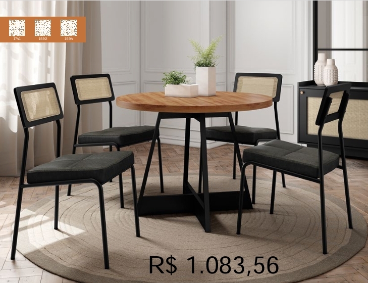 Conjunto Sala de Jantar |  Cadeira Lux - Mesas Átria | Carraro | Venda: +60% 0925