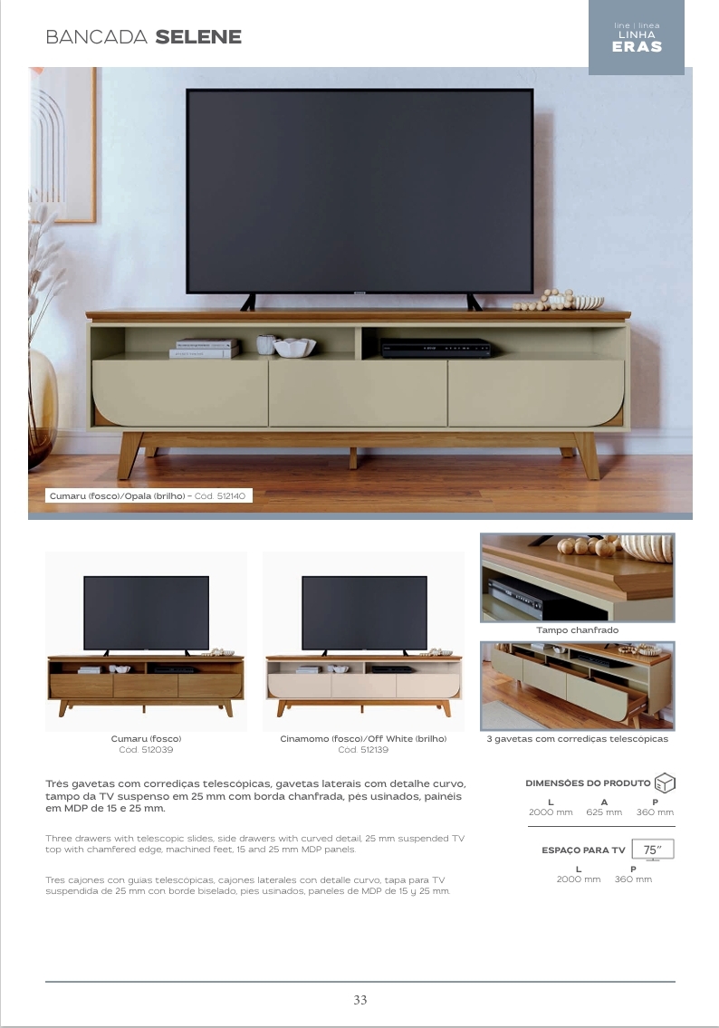 Bancada Selene | Madetec 1125