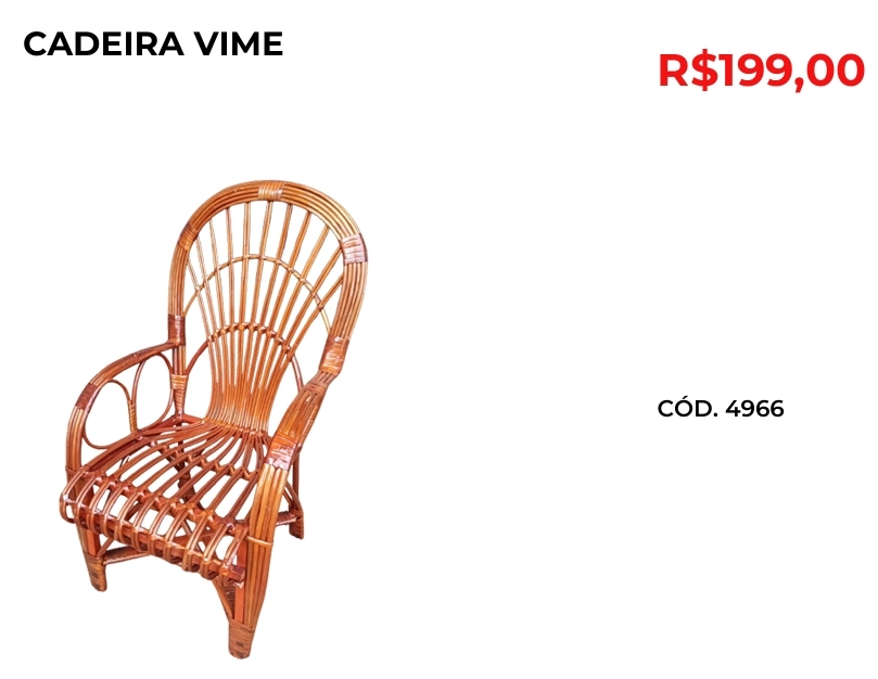 Cadeira vime | Lindelli venda: +50% 0825