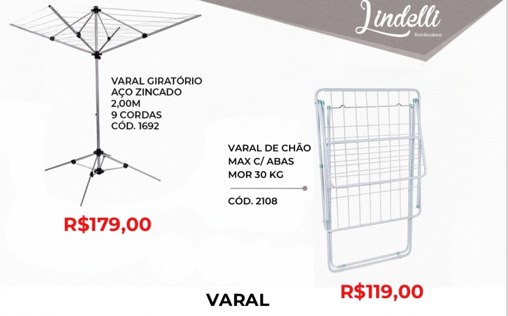 Varal giratório - chão | Lindelli Venda: +50% 0825