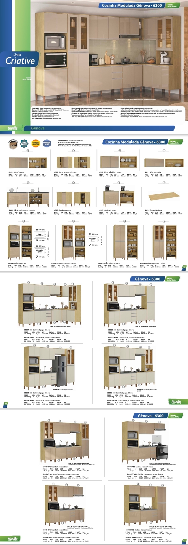  Cozinha Modulada Gênova | 6300 | Venda: -40% | Atualle 0725