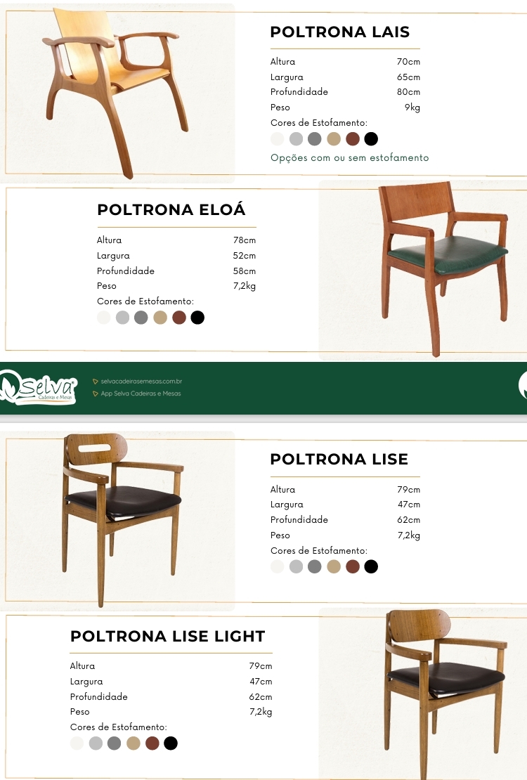 Poltronas | Eloá - Lais - Lise - Lise Light | Sela 0725