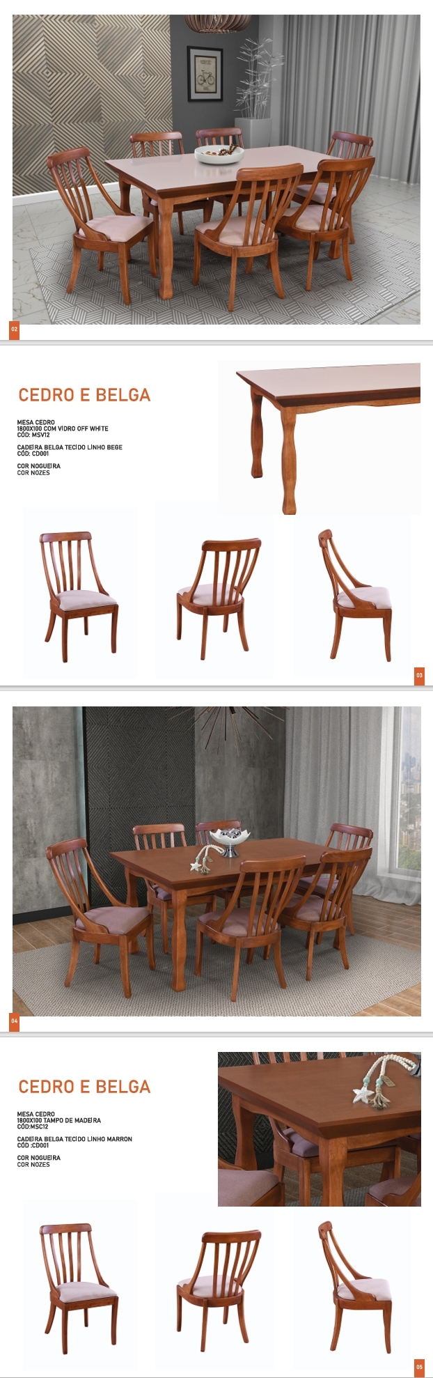 Conjunto Mesa + Cadeira | Cedro e Belga | Nona 0625