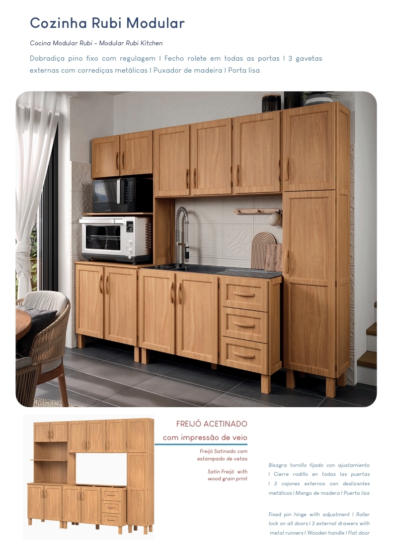 Cozinha Modulada Rubi | Tozetto 1125
