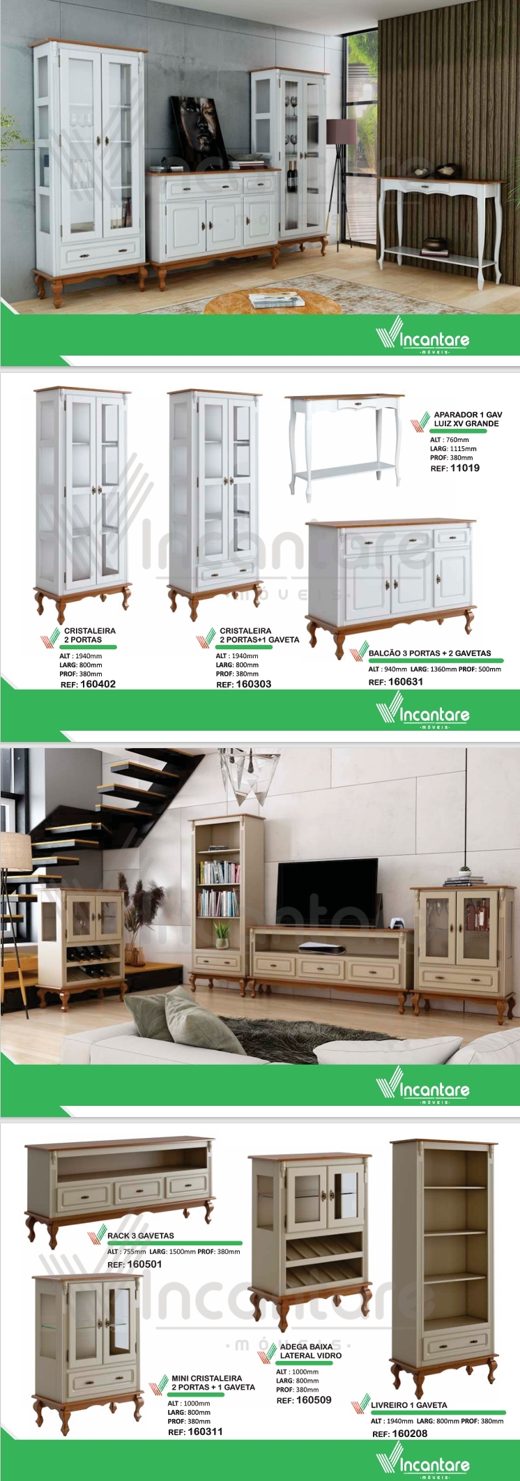 Linha Luis XV | Salas de Estar | 160402 - 160303 - 160631 - 11019 - 160501 - 160609 - 160208 | Incantare 0825
